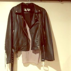 Black leather Moto jacket from ASOS